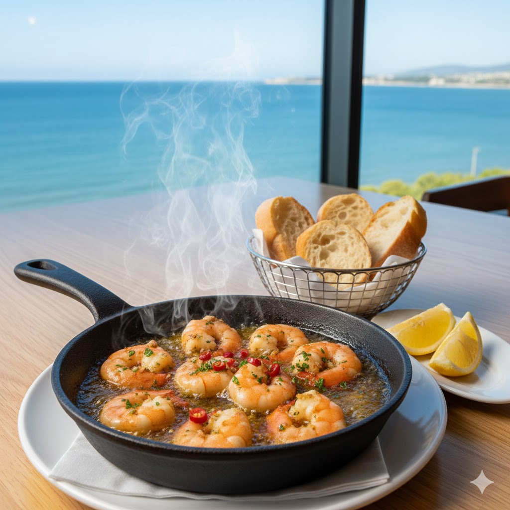 Креветки с чесноком