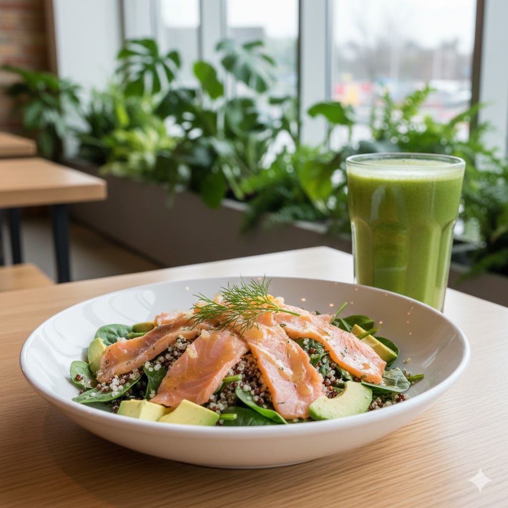 Салат с лососем